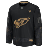 Detroit Red Wings Black 2024 Military Appreciation Custom Practice Jersey
