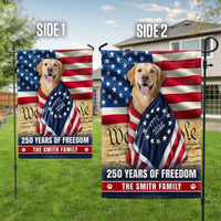 Golden Retriever American Flag Garden Flag | 250 Years of Freedom Personalized | Premium Polyester Double-Sided | Patriotic Dog Lover Gift