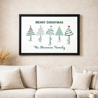 Custom Names Holiday Canvas Print, Personalized Family Christmas Tree Canvas Art, Winter Wall Decor, Personalized Christmas Present for Family