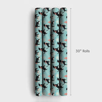 Winter Dog Holiday Gift Wrap, Black Labrador Wrapping Paper, Adorable Pink Scarf Lab Wrapping Paper, Dog Lover Christmas Gift Wrap Roll