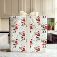 Vintage Musical Christmas Wrapping Paper, Trumpet Santa Wrapping Paper, Golden Horn Holiday Gift Wrap, Festive Secret Santa Wrapping Paper