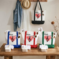 Music Is In My Dna Letters Color-blocked Canvas Bag
