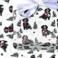 Winter Dog Christmas Gift Wrap, Bernese Mountain Dog Wrapping Paper, Berner Present Paper, Bernese Mountain Dog Gift Wrap, Dog Lover Holiday