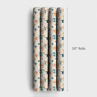 Holy Night Religious Gift Wrap, Nativity Christmas Wrapping Paper, Watercolor Christian Holiday Wrapping Paper, Jesus Manger Present Wrap