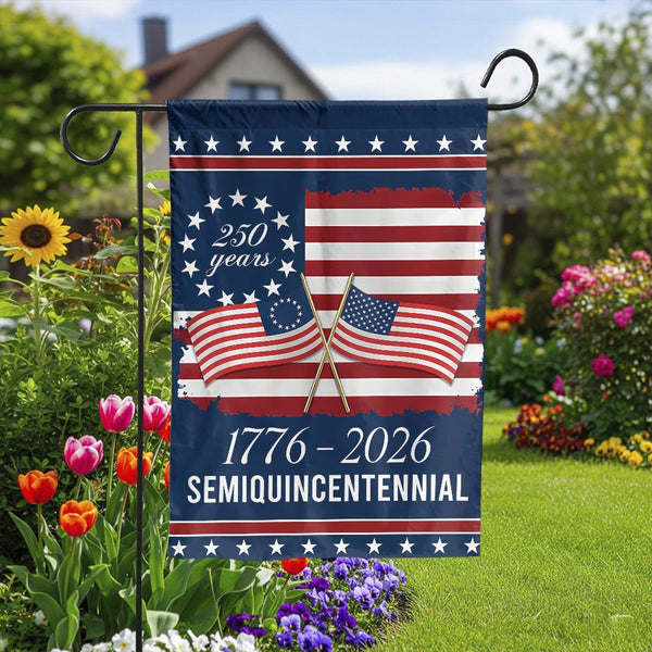 Semiquincentennial Garden Flag 1776-2026 | 250 Years American Independence Patriotic Banner | Durable Weather-Resistant Polyester | Memorial Day Celebration Decor