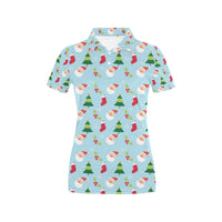 Holiday Cheer Santa Polo Shirt, Santa Themed Polo Shirt, Festive Christmas Collared Shirt, Womens Xmas Party Polo Shirt, Xmas Present for Her