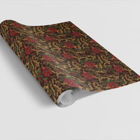Floral Christmas Gift Wrap Roll, Poinsettia Holiday Wrapping Paper, Winter Botanical Gift Wrap, Elegant Seasonal Festive Wrapping Paper