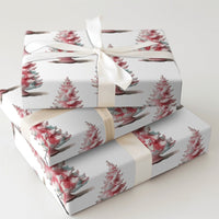 Watercolor Holiday Gift Wrap, Pink Christmas Tree Wrapping Paper, Whimsical Tree Winter Wrapping Paper, Modern Pastel Gift Wrap Roll
