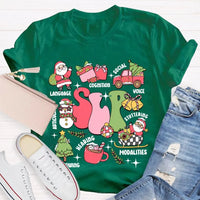 Speech Language Pathology Holiday Shirt, SLP Speech Therapy Christmas T-Shirt, Voice Stuttering Graphic Tee, SLP Therapist Present