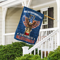 One Nation Under God Garden Flag | 250 Years of Blessings Eagle Design | Double-Sided Polyester | Christian Patriotic Home Decor Gift