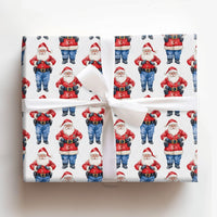 Law Enforcement Santa Claus Gift Wrap, Police Officer Santa Wrapping Paper, Cop Santa Holiday Paper, Christmas Present Wrapping Paper Roll