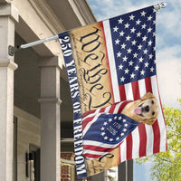 America 250th Anniversary Flag | 250 Years of Freedom with Patriotic Dog | Double Sided Premium Polyester | Commemorative Gift for Patriots & Dog Lovers