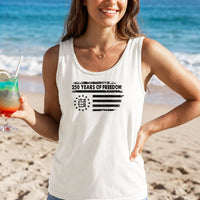 USA Flag 250 Years of Freedom Tank Top | Vintage 1776-2026 Patriotic Distressed Graphic | Soft Lightweight Breathable Fabric | 4th of July Independence Day Gift