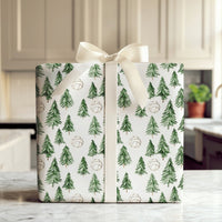 Pine Tree Holiday Gift Wrap, Volleyball Christmas Wrapping Paper, Winter Sports Volleyball Wrapping Paper Roll, Coach Present Paper Wrap