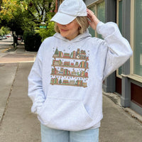 Comfy Festive Librarian Reading Sweatshirt, Christmas Book Shelf Hoodie, Holiday Book Lover Pullover, Booktok Xmas Hooded Sweater