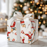 Sports Santa Claus Holiday Gift Wrap, Volleyball Santa Wrapping Paper, Humorous Athletic Santa Christmas Paper, Volleyball Player Present Wrap