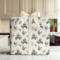 Off-Road Quad Christmas Gift Wrap, Santa Riding ATV Wrapping Paper, Winter Foliage Santa Wrapping Paper, Rustic Holiday Gift Wrapping Paper