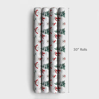Winter Puppy Holiday Wrapping Paper, Maltese Dog Christmas Wrapping Paper, Snowy Tree Dog Wrapping Paper, Festive Pet Lover Gift Wrap Roll