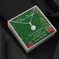 Eternal Hope Pendant Jewelry, Bonus Daughter Necklace Present, White Gold Over Stainless Steel Chain, Meaningful Christmas Present from Bonus Mom