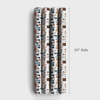 Watercolor Winter Cityscape Gift Wrap, Toronto CN Tower Wrapping Paper, Canadian Streetcar Wrapping Paper, Christmas Holiday Wrapping Paper