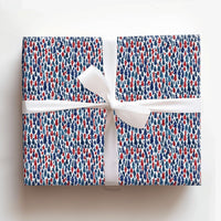 Red and Blue Forest Gift Wrap, Watercolor Pine Tree Wrapping Paper, Winter Holiday Tree Wrapping Paper Roll, Rustic Christmas Present Wrap