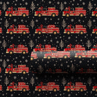 Holiday Firefighter Gift Wrap, Christmas Fire Truck Wrapping Paper, Red Fire Engine Present Paper, Fire Department Holiday Gift Wrap Roll