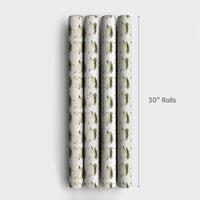 Winter Bird Holiday Gift Wrap, Snow Geese Christmas Wrapping Paper, Pine Bough Festive Wrapping Paper, Rustic Nature Present Wrap Roll