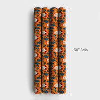 Desert Christmas Gift Wrap, Southwestern Santa Wrapping Paper, Cactus Holiday Present Wrapping Paper, Retro Orange Holiday Present Gift Wrap