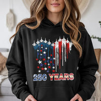250 Years 1776-2026 USA Independence Hoodie | Semiquincentennial Fighter Jet Graphic | Premium Cotton Blend | Patriotic Gift for Americans