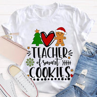 Christmas Tree Holiday Teacher Shirt, Teacher of Smart Cookies T-Shirt, Humorous Teacher Xmas Tee, Adorable School Educator Present T-Shirt