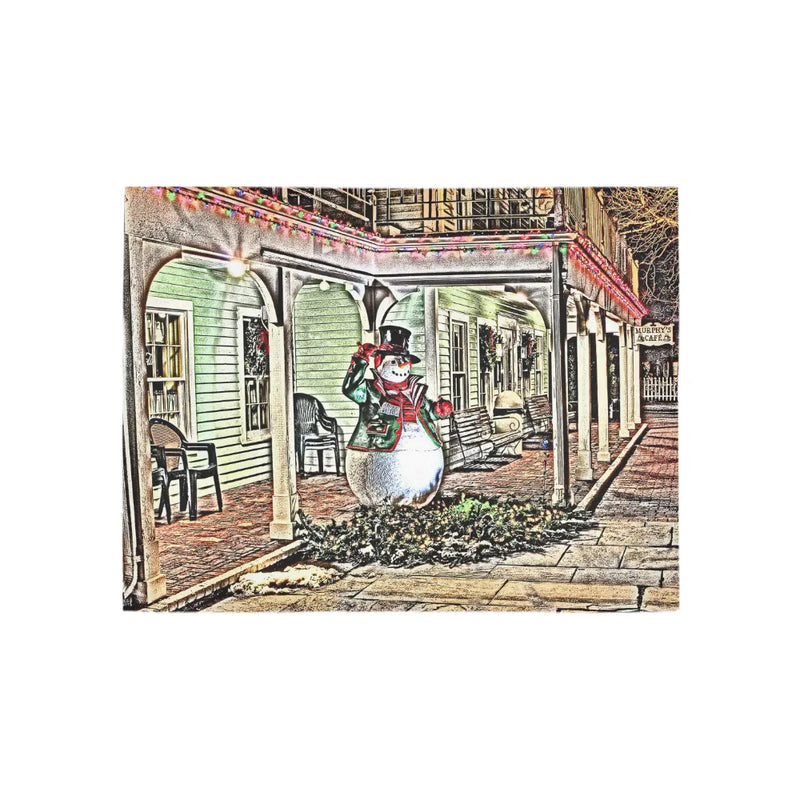 Christmas Winter Scene Runner Rug, Snowman Holiday Runner Rug, Festive Hallway Runner Rug, Seasonal Floor Runner Rug, Xmas Home Decor