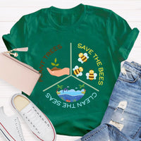 Save The Bees Plant Trees Teacher T-Shirt
