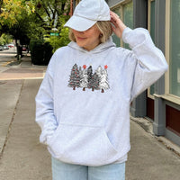 Minimalist Pine Forest Hoodie, Christmas Tree Hoodie, Modern Winter Nature Sweatshirt, Comfy Holiday Graphic Hoodie, Holiday Present for Her