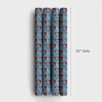 Coastal Winter Wrapping Paper, Lighthouse Christmas Wrapping Paper, Nautical Holiday Gift Wrap, Watercolor Seaside Gift Wrapping Paper
