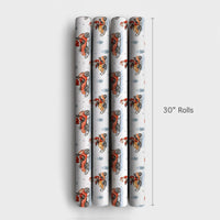 Watercolor Snowmobile Santa Gift Wrap, Snowmobile Santa Wrapping Paper, Winter Adventure Santa Wrapping Paper, Christmas Holiday Gift Wrap
