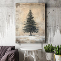 Snowy Christmas Landscape Poster, Rustic Winter Pine Tree Wall Art, Comfy Cabin Wall Art, Winter Holiday Wall Art, Nature Digital Download