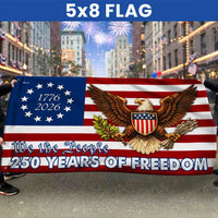 Betsy Ross Flag 250 Years of Freedom | Bald Eagle We The People Design | UV-Resistant Polyester | Patriotic Home Decor Gift