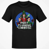 Humorous Office Holiday Graphic Tee, Party Planning Committee Christmas T-Shirt, Xmas Party Humor Shirt, Retro TV Comedy Fan Present Tee