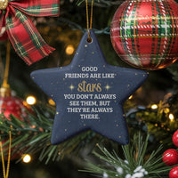 Friendship Quote Star Ornament, Good Friends Are Like Stars Ornament, Best Friend Christmas Ornament, Ceramic BFF Tree Keepsake