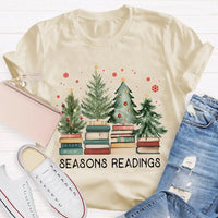 Humorous Holiday Book Pun T-Shirt, Seasons Readings Teacher Shirt, Adorable Christmas Reading Graphic Tee, Book Lover Christmas T-Shirt