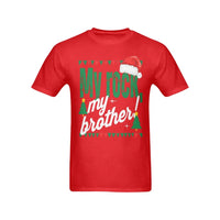 Holiday Brother Graphic Tee, My Brother My Rock Christmas T-Shirt, Xmas Brother Shirt, Adorable Winter Sibling Tee, Christmas Present for Brothers