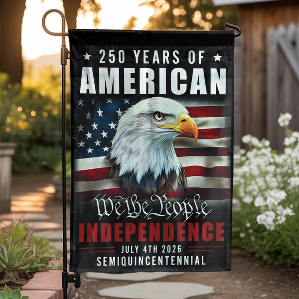 American Semiquincentennial Garden Flag | 250 Years of Independence Bald Eagle Design | Weather-Resistant Premium Polyester | Patriotic 4th of July Decor