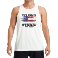 Distressed American Flag Tank Top | 250 Years of Freedom 1776-2026 Graphic | Soft Breathable Unisex Fit | Patriotic 4th of July Gift