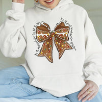 Coquette Gingerbread Hoodie, Gingerbread Bow Christmas Hoodie, Adorable Holiday Aesthetic Sweatshirt, Pastel Xmas Pullover, Comfy Winter Present