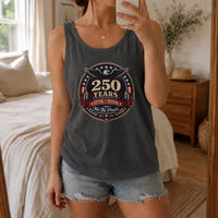 America 250 Years Tank Top | 1776-2026 Semiquincentennial Eagle Badge Art | Soft Breathable Unisex Fit | Patriotic Gift for History Lovers
