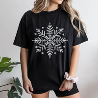 Minimalist Winter Holiday Graphic Tee, Snowflake Christmas T-Shirt, Adorable Festive Snowflake Shirt, Merry Christmas T-Shirt, Xmas Family Present