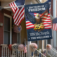 Personalized American Flag Garden Flag | 250 Years of Freedom Eagle Design | Double-Sided Polyester | Custom Patriotic Yard Decor