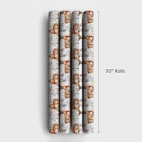 Winter Woodland Animal Gift Wrap, Watercolor Deer Christmas Wrapping Paper, Rustic Holiday Deer Wrapping Paper, Snowy Forest Gift Wrap Roll