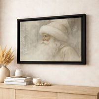 Snowy Forest Santa Portrait Canvas Print, Vintage Santa Claus Canvas Wall Art, Classic Christmas Canvas Art, Holiday Season Home Decor