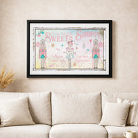 Vintage Nutcracker Wall Art, Sugar Plum Fairy Sweets Shoppe Canvas Print, Festive Christmas Canvas Decor, Holiday Sweets Shoppe Canvas Art